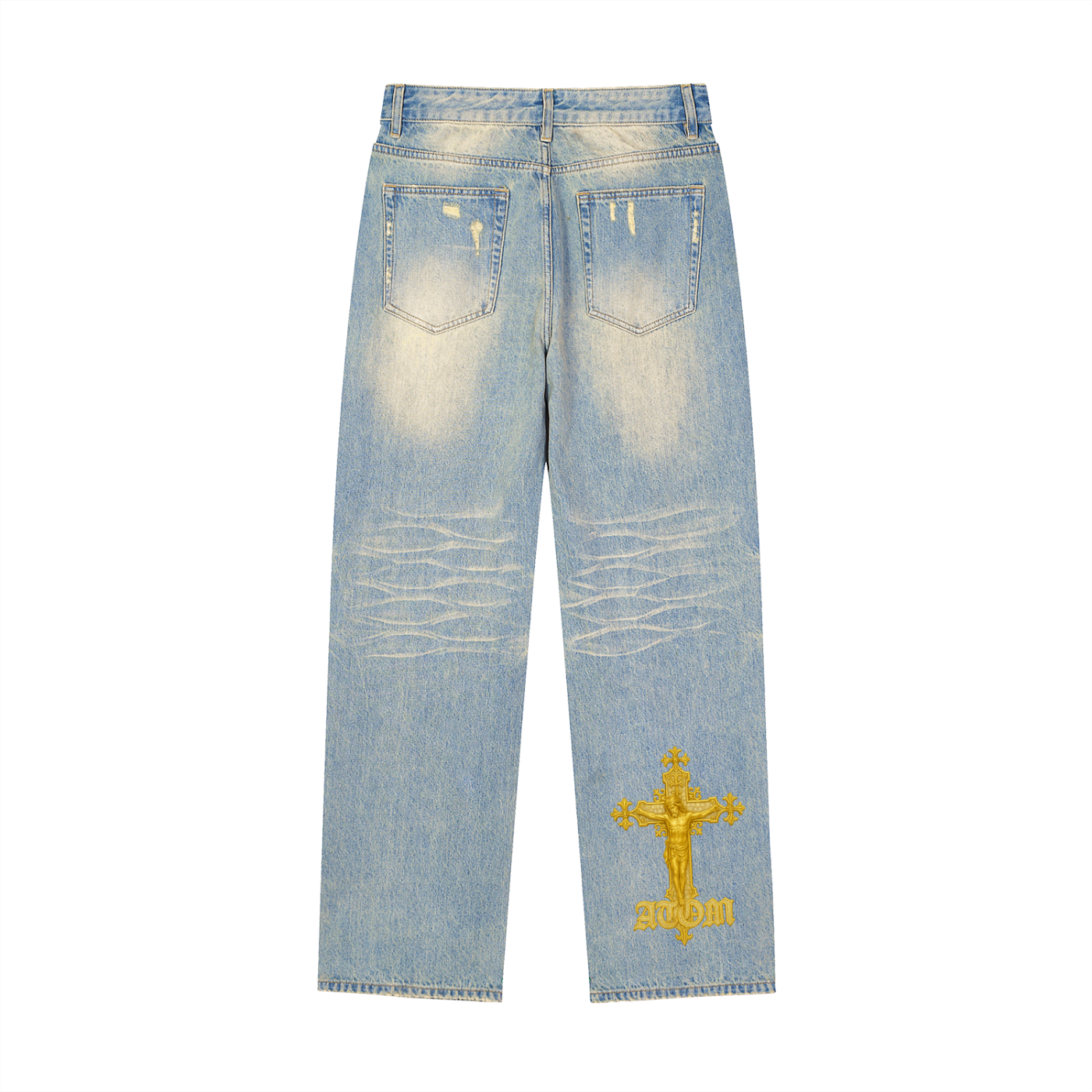 CROSS Sun Fade Raw Hem Denim Jeans