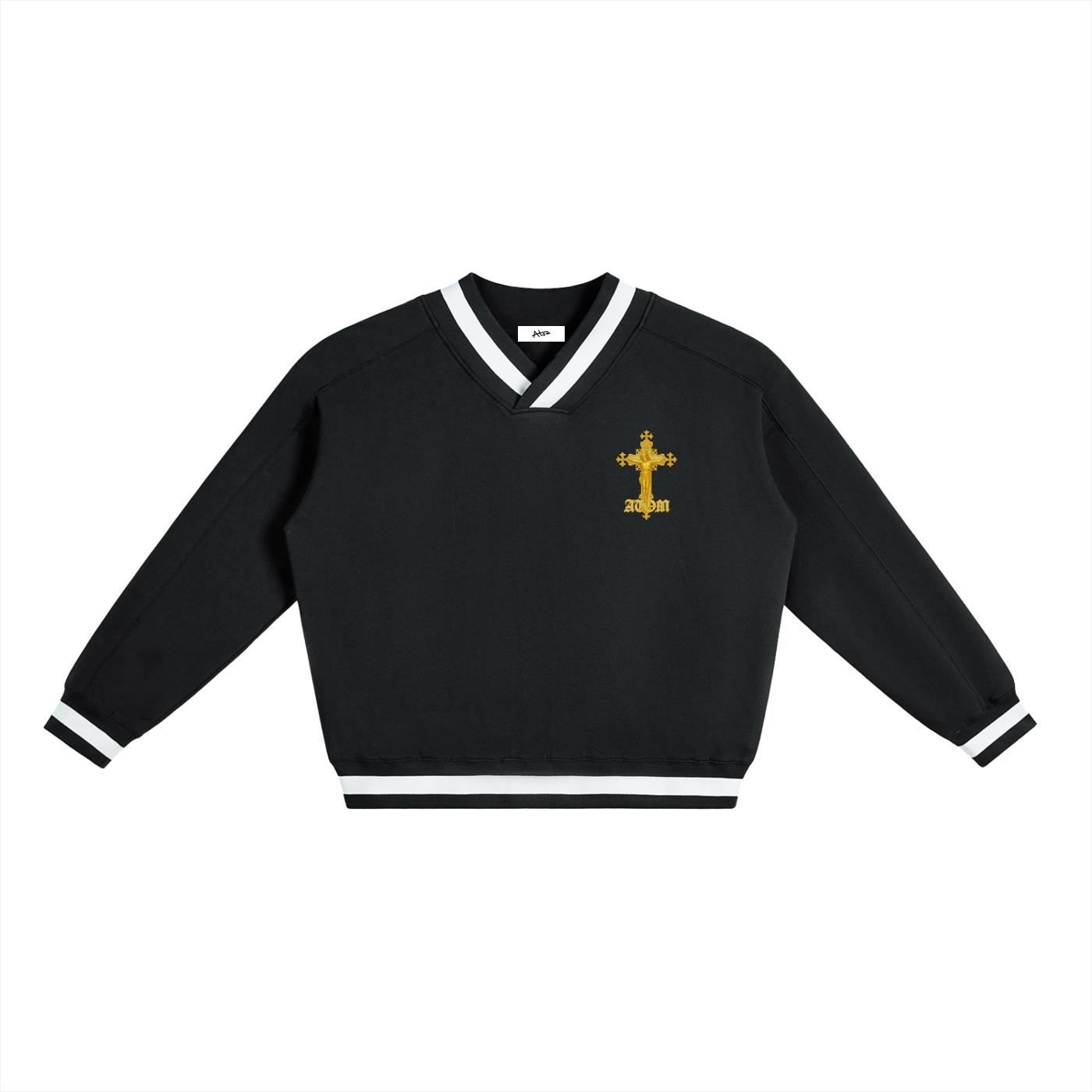 CROSS V-Neck Boxy Sweatshirt