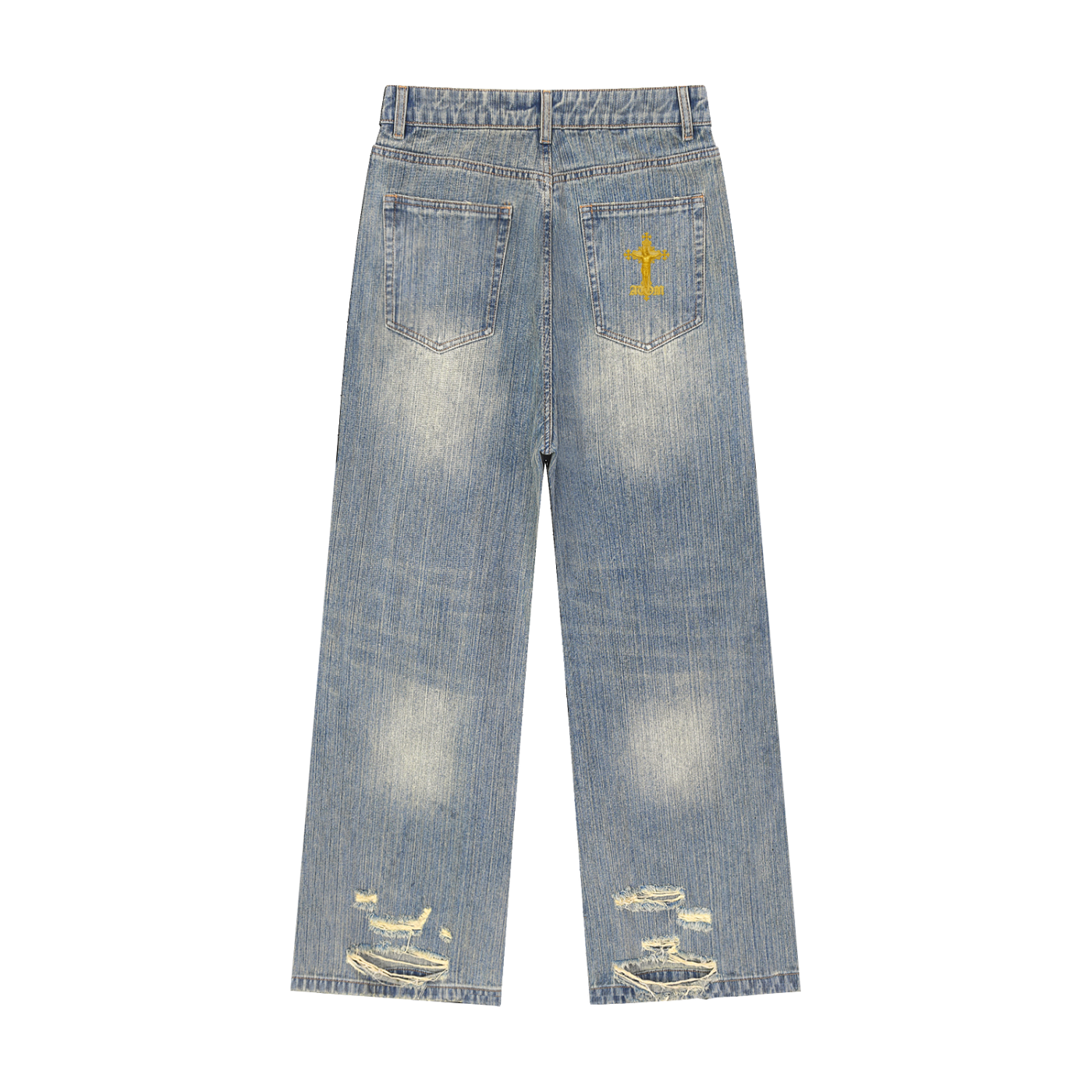 CROSS Vintage Wash Distressed Denim Jeans