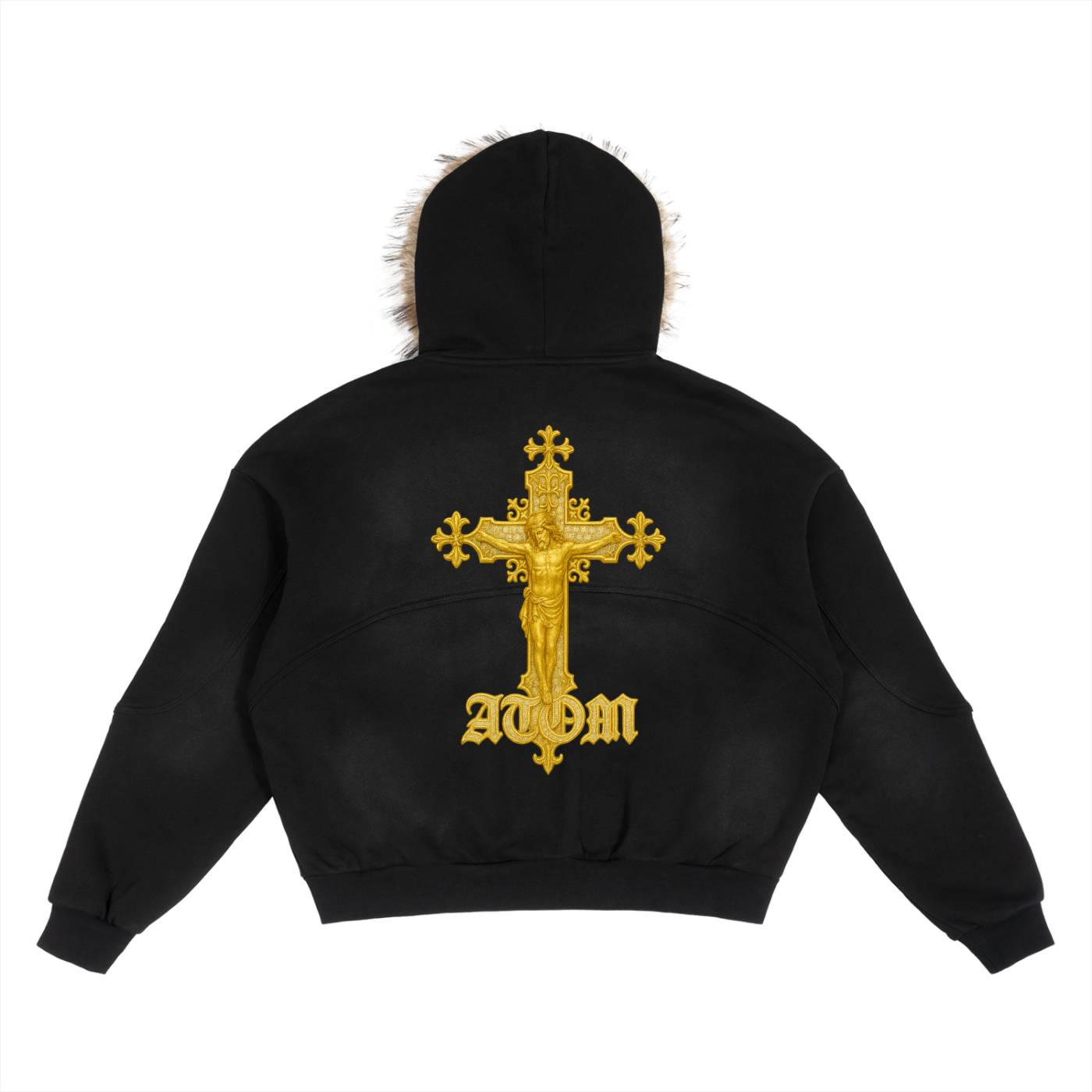 CROSS Boxy Detachable Fur Hoodie
