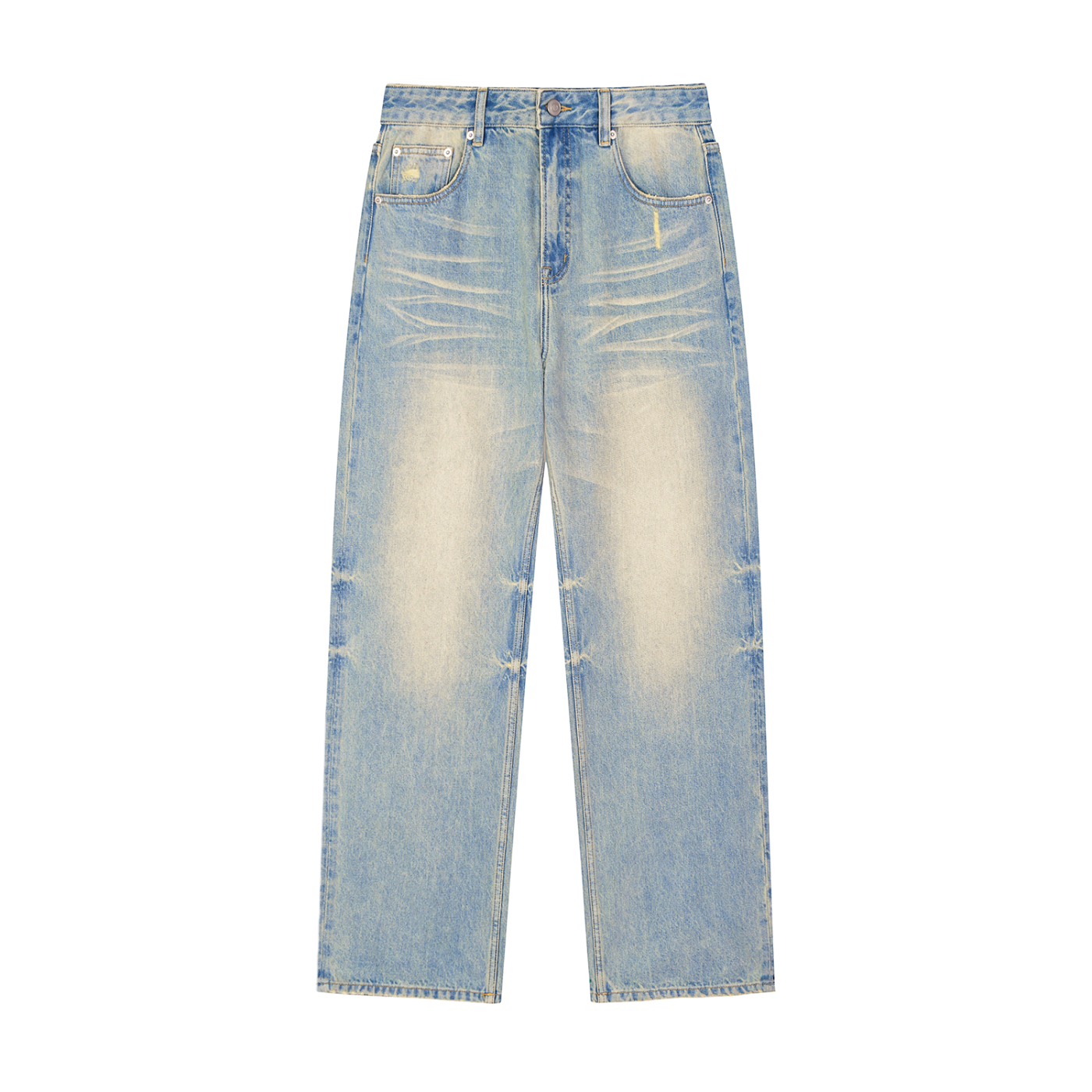 CROSS Sun Fade Raw Hem Denim Jeans