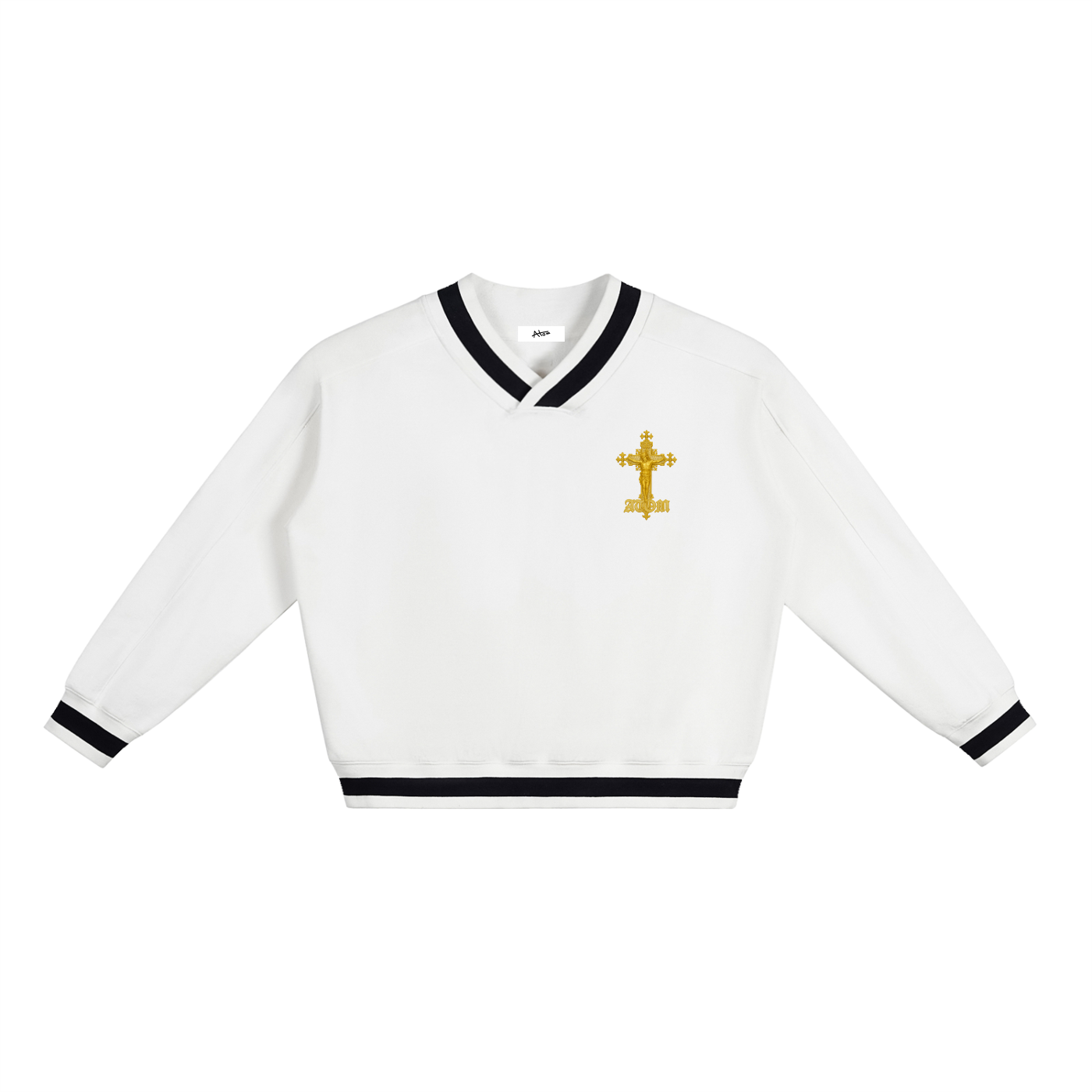 CROSS V-Neck Boxy Sweatshirt