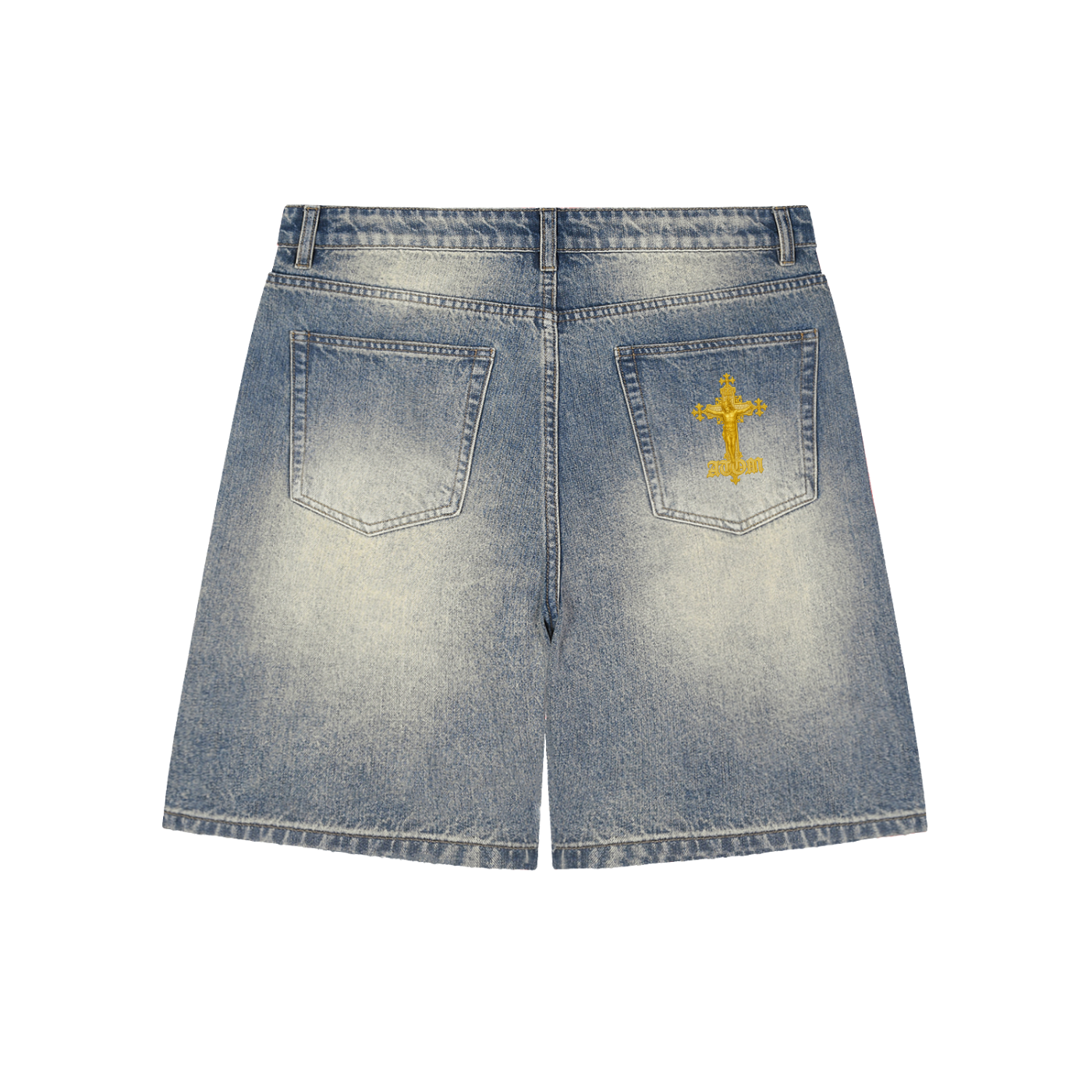 Faded Distressed Denim Shorts