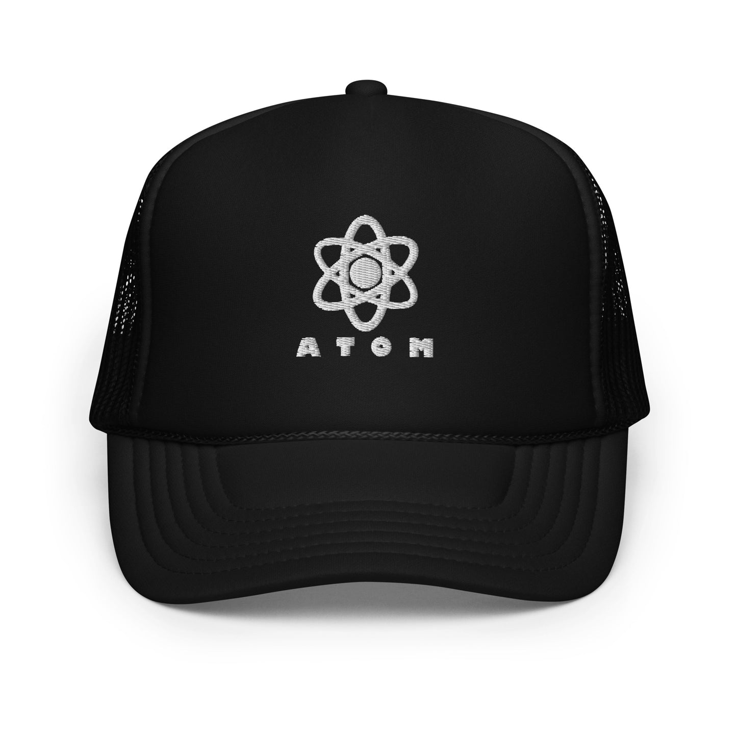 ATOM white logo trucker hat