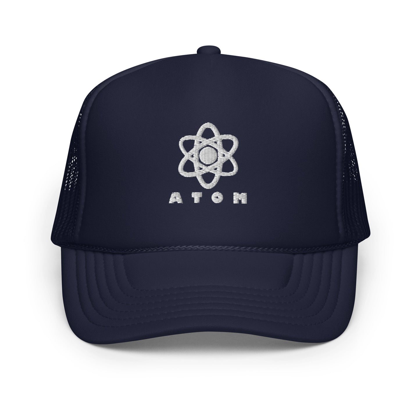 ATOM white logo trucker hat