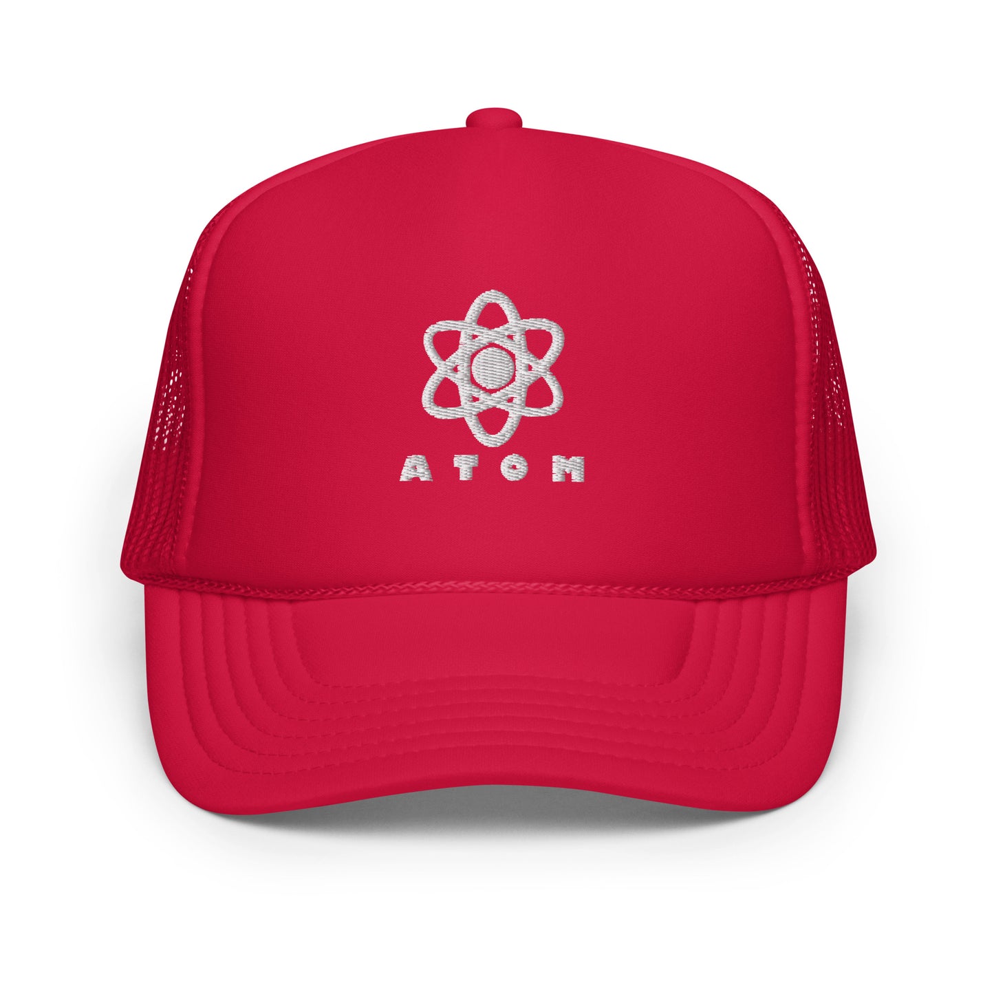 ATOM white logo trucker hat