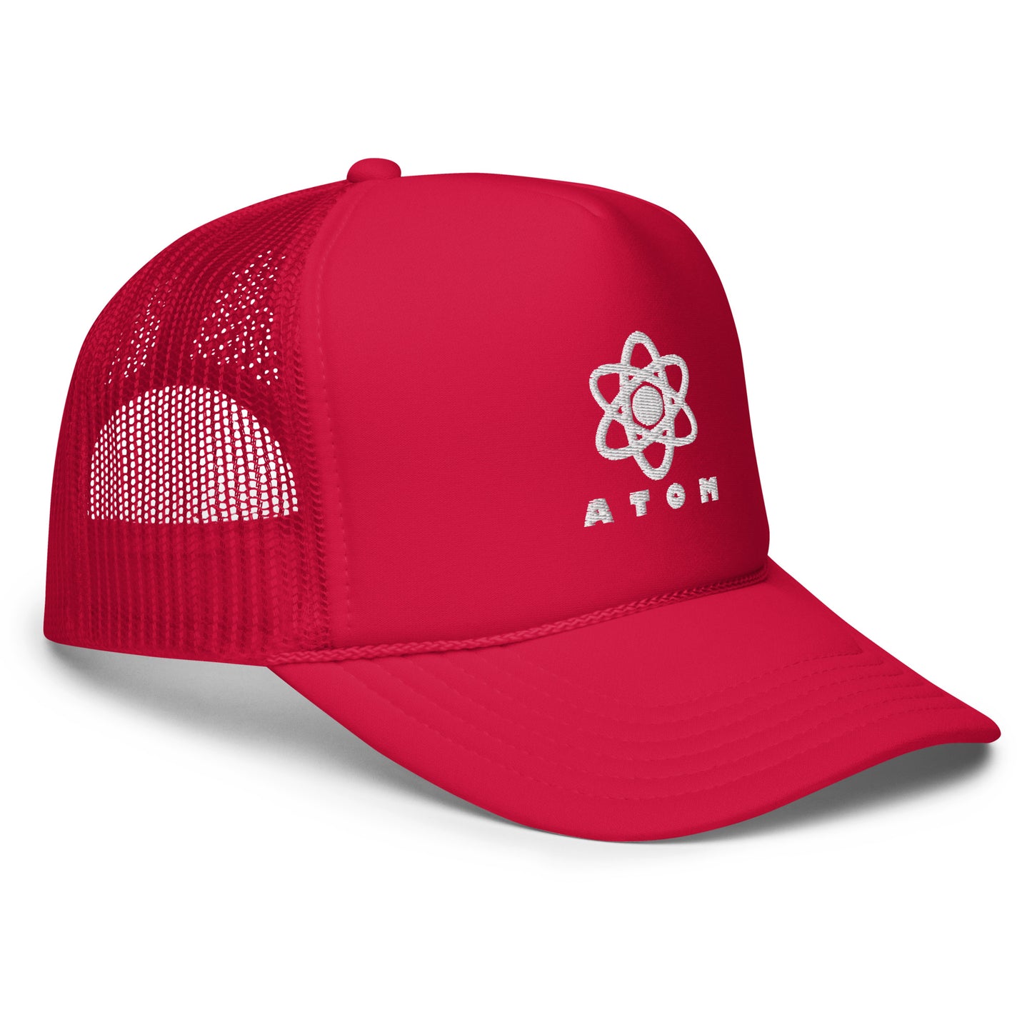 ATOM white logo trucker hat