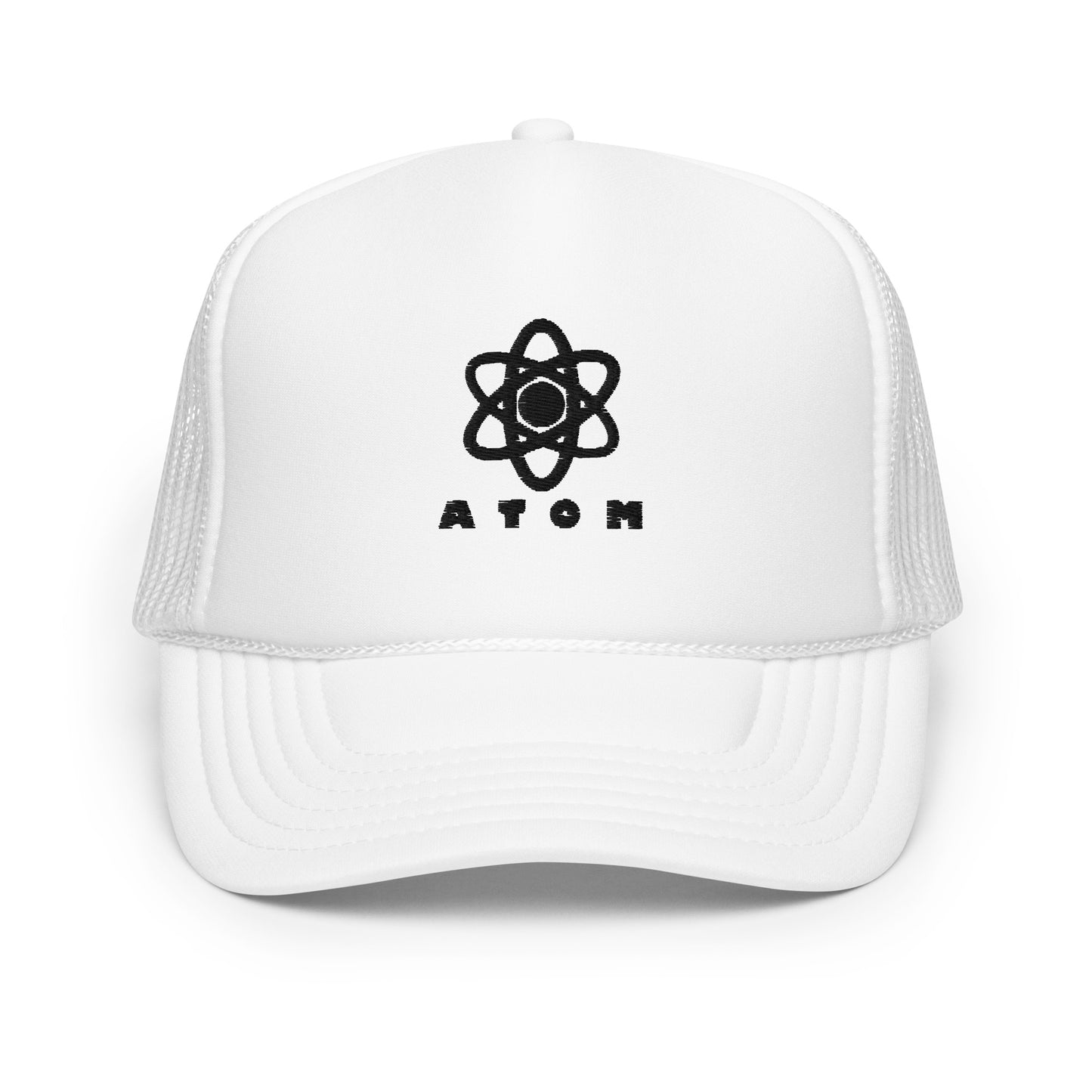 ATOM black logo trucker hat