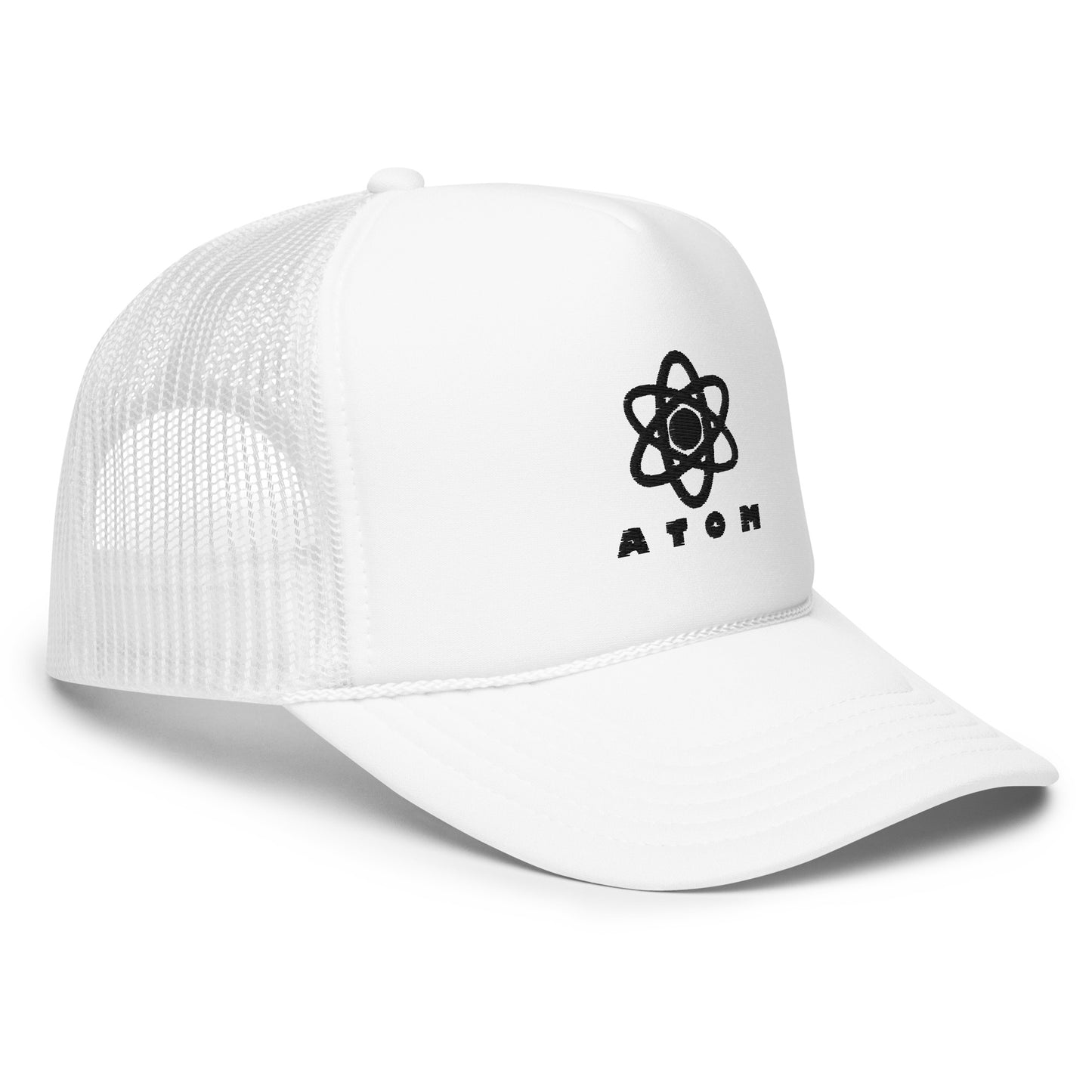 ATOM black logo trucker hat