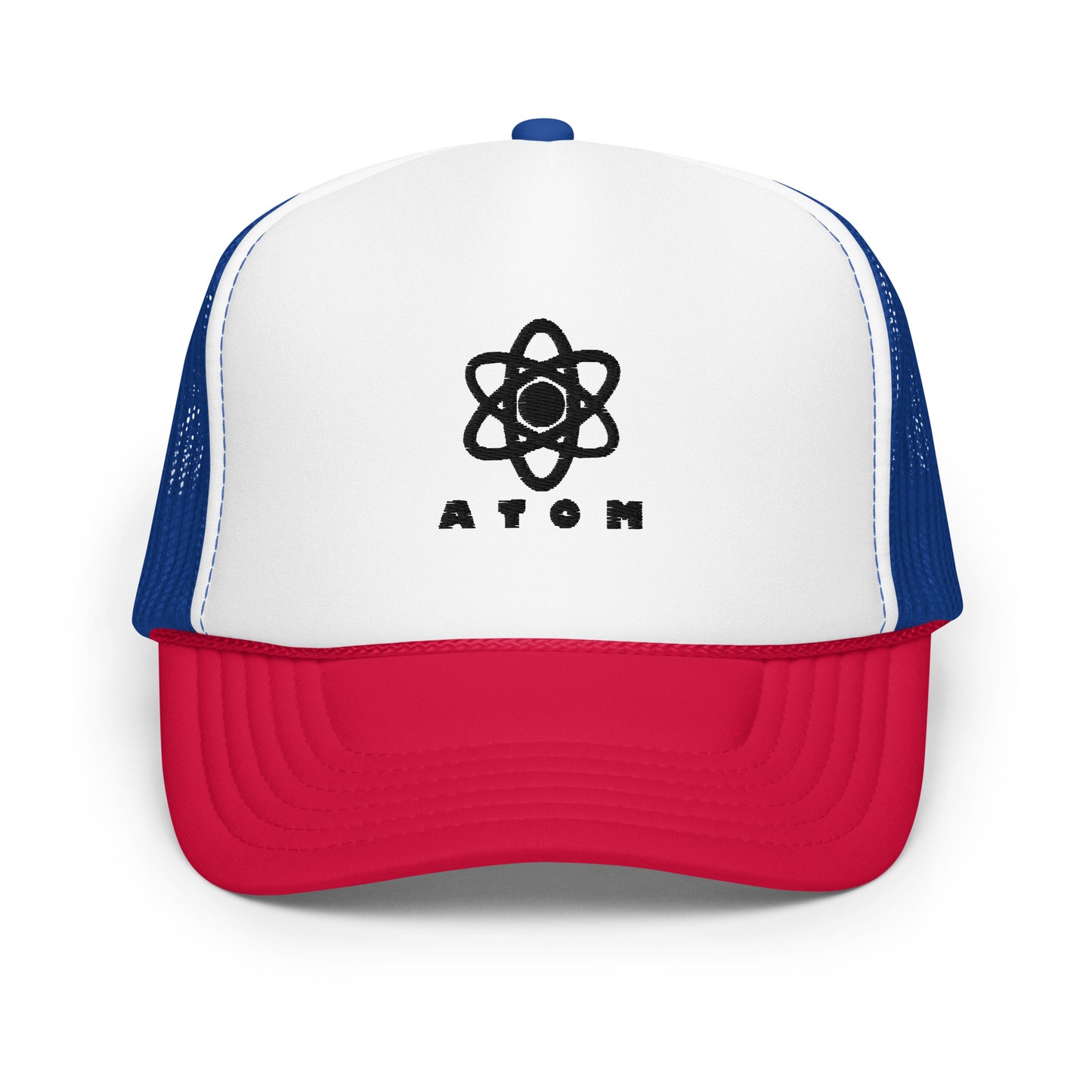 ATOM black logo trucker hat